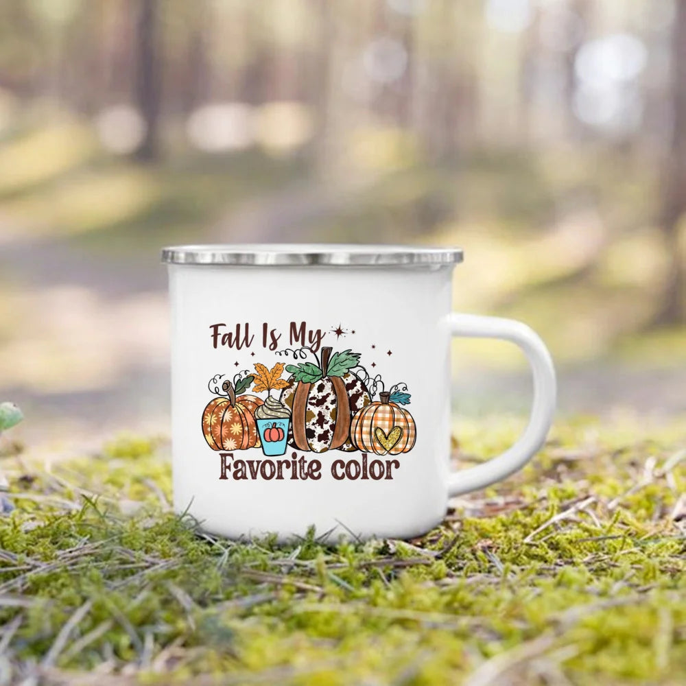 Cozy Fall Enamel Mug