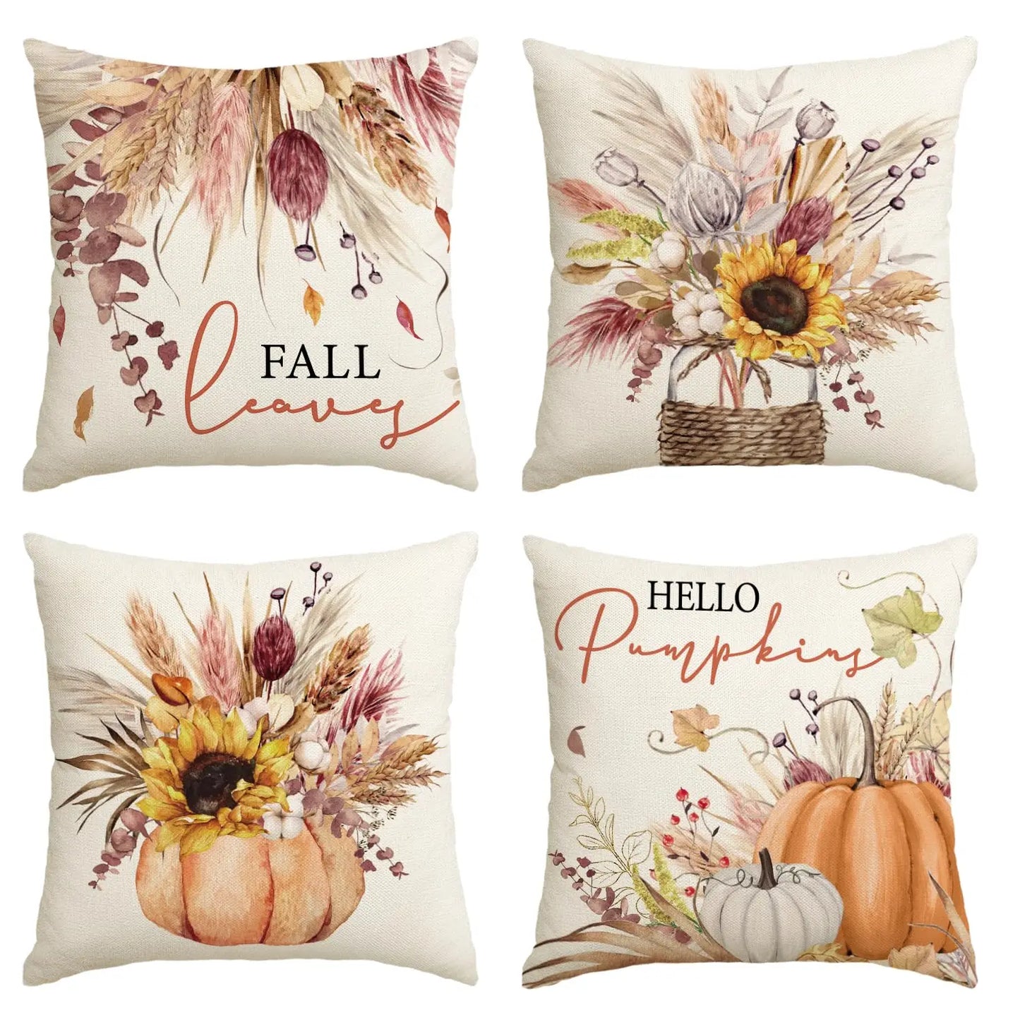 Autumn Harvest Throw Pillow Covers