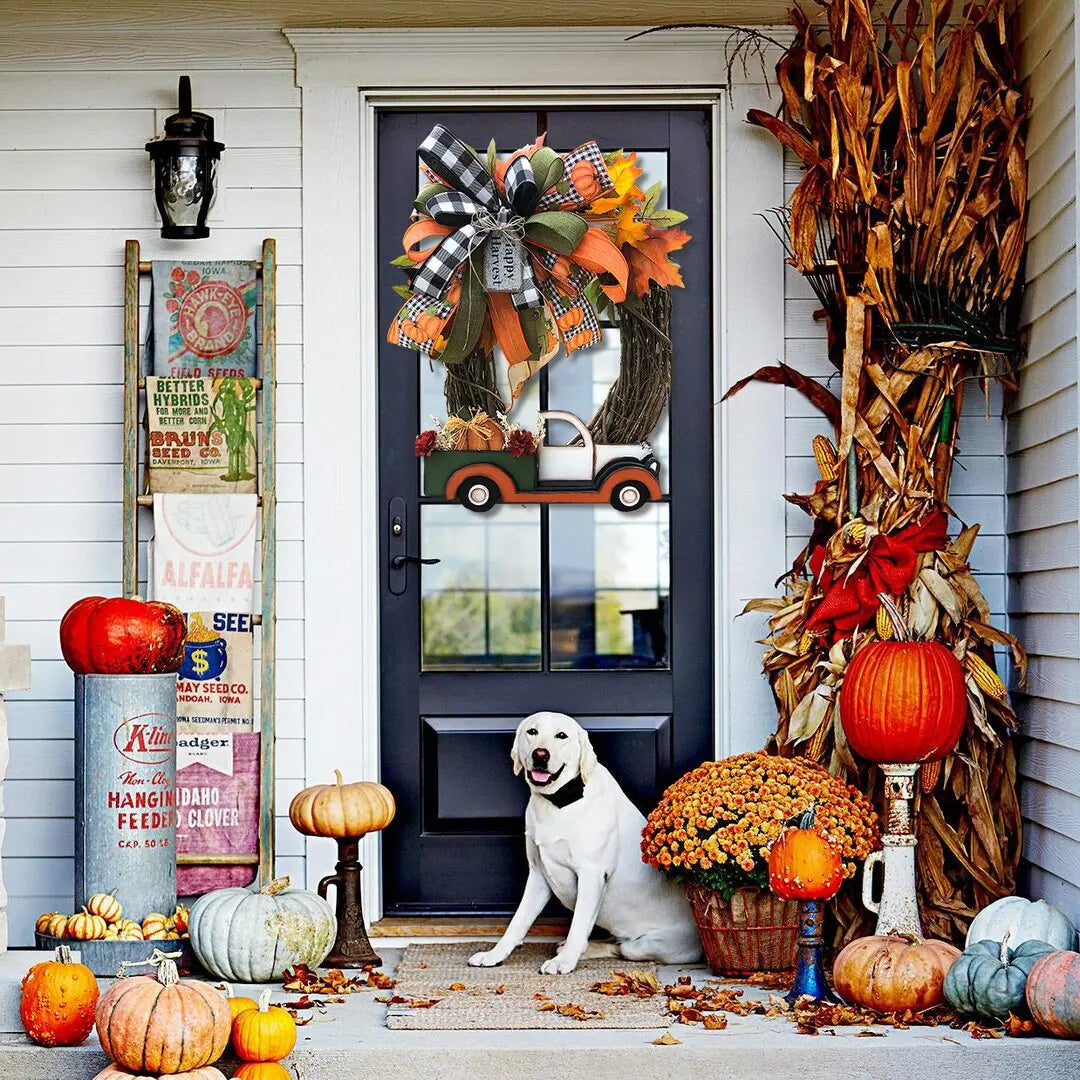 Farmhouse Halloween Pumpkin Wreath