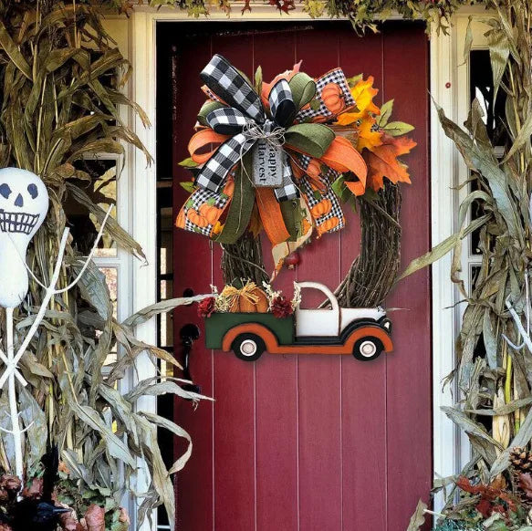 Farmhouse Halloween Pumpkin Wreath