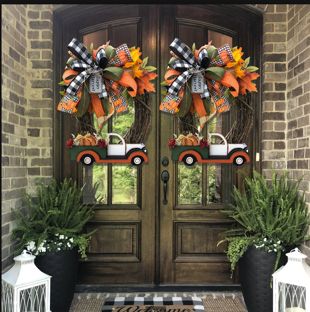 Farmhouse Halloween Pumpkin Wreath