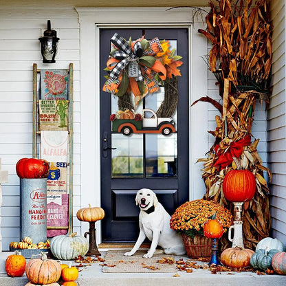 Farmhouse Halloween Pumpkin Wreath