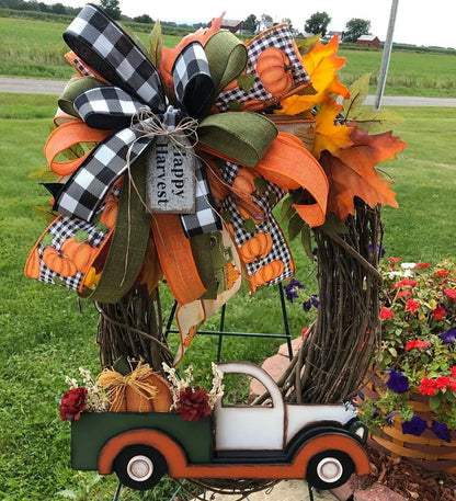 Farmhouse Halloween Pumpkin Wreath