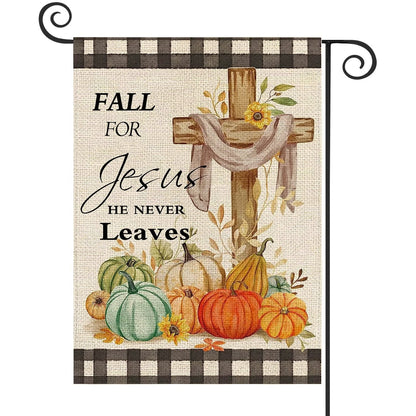 Fall For Jesus Garden Flag