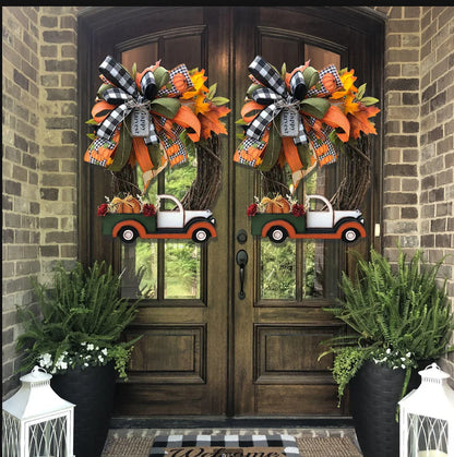 Farmhouse Halloween Pumpkin Wreath